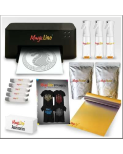 MagicLine ONE Complete HTF Printing Bundle - Includes Printer, Consumables for 100 Shirts